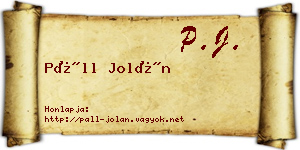 Páll Jolán névjegykártya